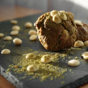 cookies artesanales de te matcha y chocolate